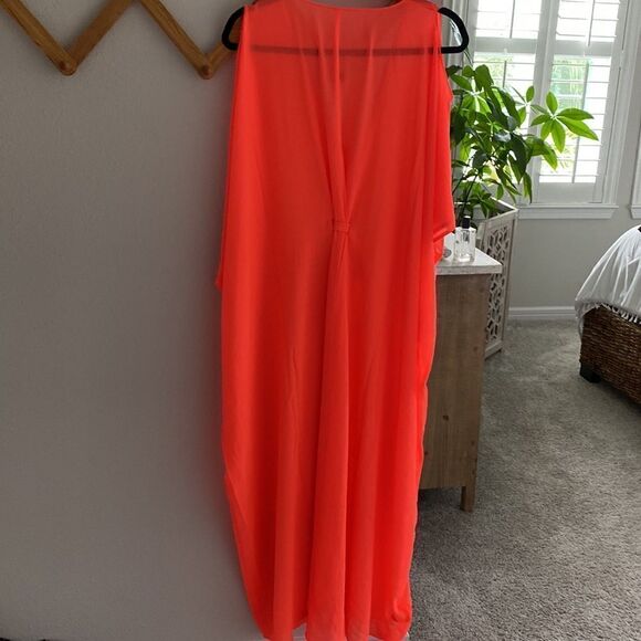 L’Agent by Agent Provocateur Holly Neon Orange Kaftan Swim Coverup One Size NWT - Picture 8 of 9